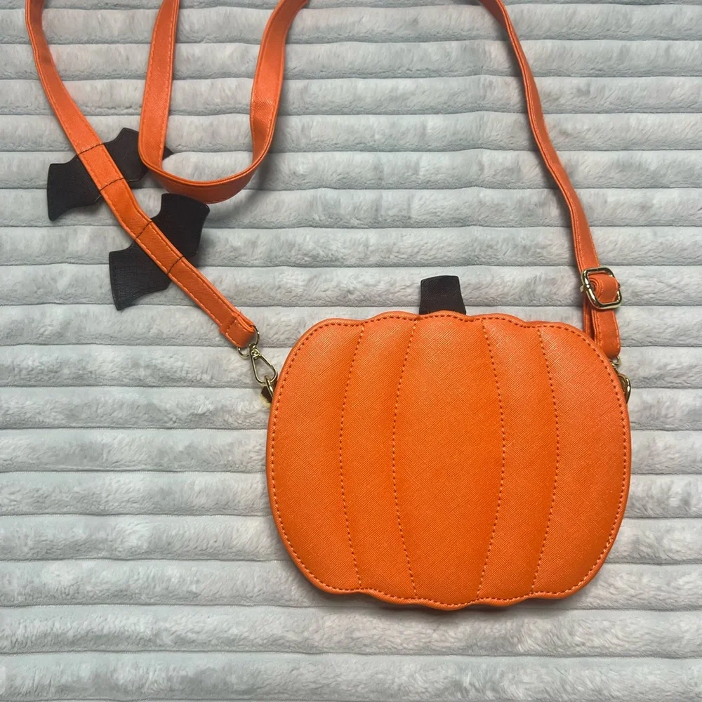 Orange Pumpkin Jack o lantern Crossbody Bag - Picture 5 of 9